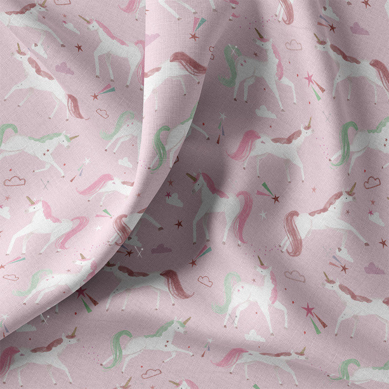 Coated  Cotton COLICORNE Pink / White